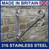 large scroll stainless steel hanging basket bracket