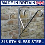 14 inch heart stainless steel hanging basket bracket